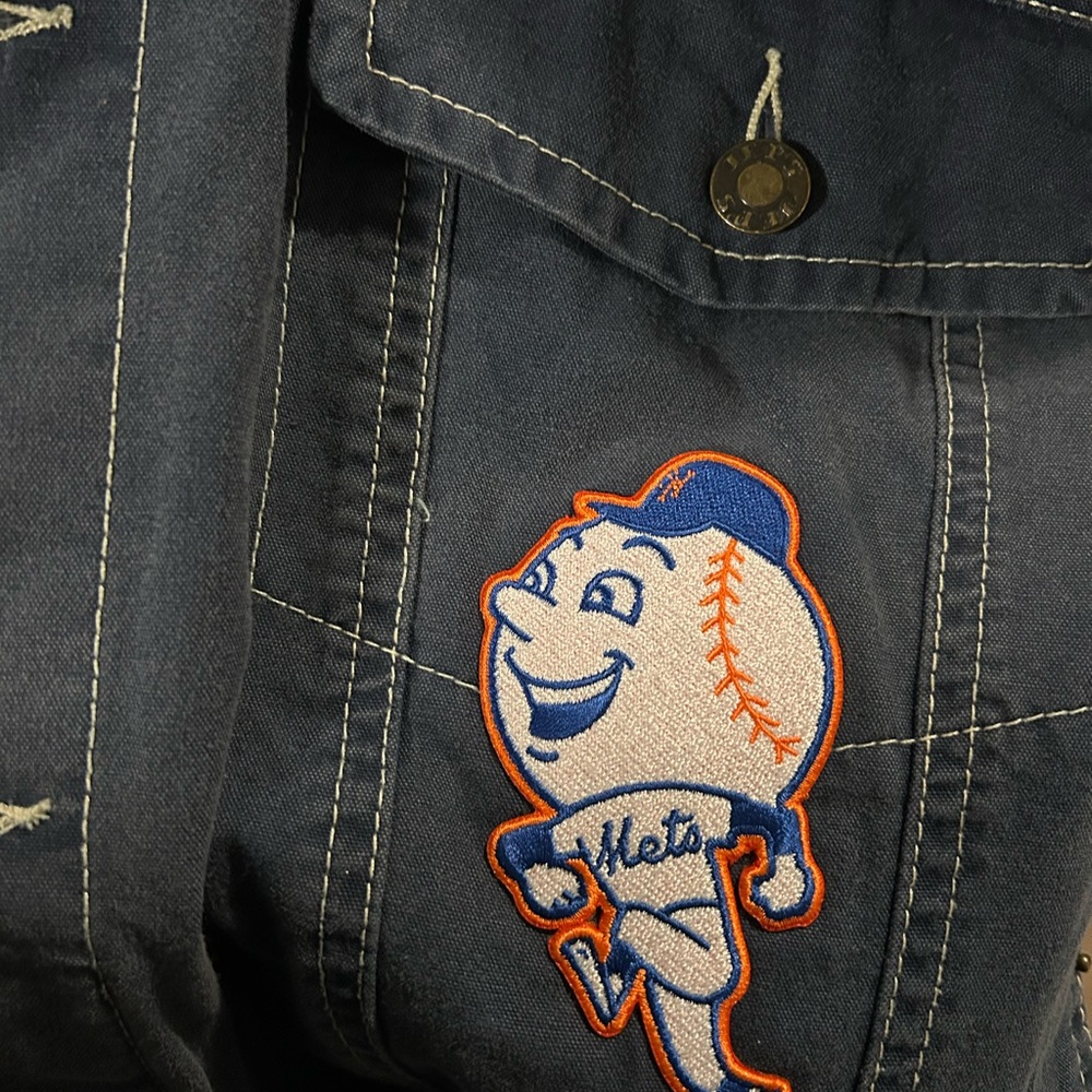 New York Mets Refried Patchwork Denim Jacket NWT - image 4